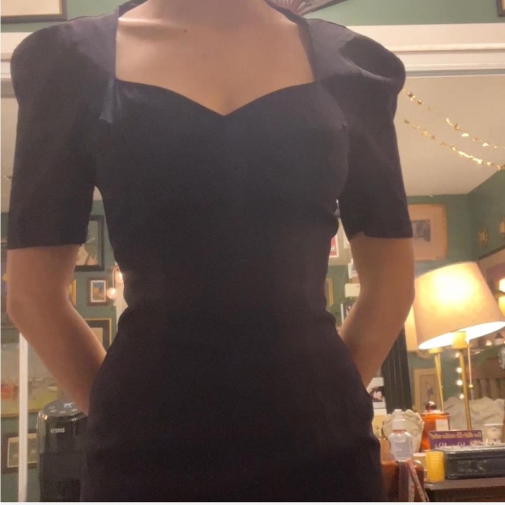 1950s vintage fitted purple dress